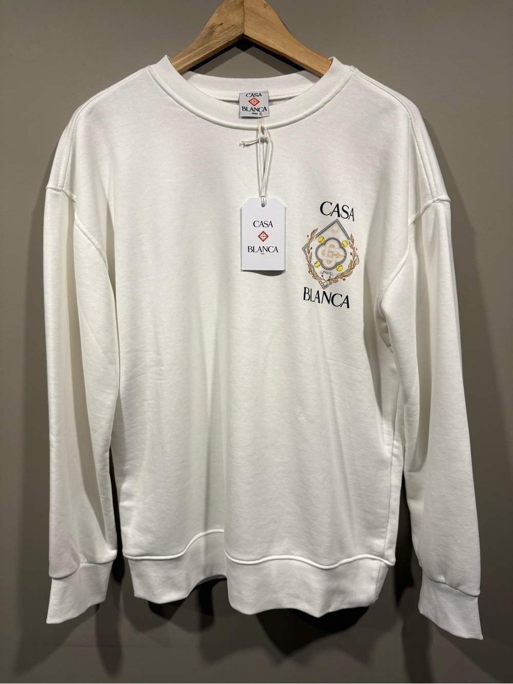 CasaBlanca White diamond Graphic Crewneck Sweater image 3